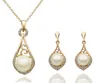 Pearl Jewelry Sets Pearl Pendant Necklace Set Gold Plated Pearl Diamond Jewelry Sets Necklace Stud Earrings