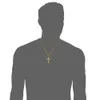 Joyería única cruz latina collar para los hombres de acero chapado en oro de 18 quilates de moda religiosa cristiana crucifijo de Jesús Cruz colgante P825