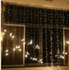 6mx 2m 384Led Outdoor LED Wodoodporny Kontroler Boże Narodzenie Dekoracyjne Stringi Fairy Curtain Garlands Party Lights AC110V-220V