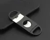 Pocket Plastic Stainless Steel Double Blades Cigar Cutter Knife Scissors Tobacco Black New Free shipping wholesale