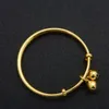 Il buon oro levigato 24k ha riempito il diametro interno 1.85inch del braccialetto 2pcs / lot del braccialetto della campana del bambino di 3mm