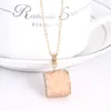 Natural Stone crystal pastel druzy Pendant Necklaces Healing Point Gemstone Necklace original natural stone-style Gold Edged Stones Jewelry