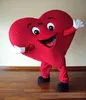 Venta directa de fábrica Amor Corazón rojo Traje de la mascota Fiesta de bodas de Halloween Corazón rojo Traje de dibujos animados Vestido de lujo Niños adultos Tamaño