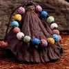 Hot Colated Lava Stone Beads Armband Parfum Essentiële Oliffuser Charms Verstelbare Armband Accessoires Sieraden Dames