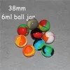 20 pz 38mm Sfera Contenitore In Silicone Barattoli Dab Box Riutilizzabile per Cera Concentrata EGo Sigaretta Elettronica Colorata