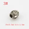 180pcs Antique Silver Alloy Mixed "Heart shaped" Big Hole Spacer Beads For Jewelry Making Bracelet Necklace DIY Accessories