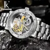 Men's watch IK Colouring Hollow Automatic Mechanical Watch with Stainless Steel BracelTransparent Unique Full Steel Man Watch 50M waterproof