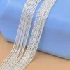 الجملة 100PCS أمواج المياه سلاسل 1.2 ملليمتر 925 الفضة الاسترليني قلادة سلاسل 16 "-30" sh5