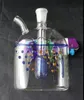 Poissons pot en verre de couleur plate - pipe à fumer narguilé en verre Gongs en verre - plates-formes pétrolières bongs en verre pipe à fumer narguilé en verre - vap-vaporisateur