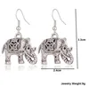 Orecchini pendenti lunghi con elefante Gioielli di moda per accessori di stile femminile Orecchini di vendita caldi in argento tibetano