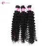 Hela 10Bundleslot 8A Virgin Brasilianska Deep Wave Weaves 1B Natural Black Virgin Human Hair Weft för Women7647162