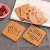 Cartoon Hollow Wood Placer Creative Cute Animal Isolubulat Table Mat Kitchen Carved Anti-Hot Non-Slip Pan Pad Poduszki 14 ~ 14.5cm