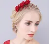 Hela bröllop Brudhårblommor Huvudstycke Tillbehör Huvudband Rose Crown Tiara Princess Queen Jewelry Hairband Rhinestone F7219456