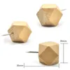 50pcs/set Jumbo Size Polygon Diamond Sharpe Wooden Push Pins Art and Drawing Used School Office Sundries Standard Pins