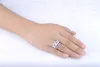 Yhamni Fashion Silver Wedding Ring Set 925 Sterling Silver Jewelry for Women Luxury Party Diamondt Round Fashion Female Bague Bij8853539