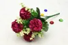 10 Bouquets de fleurs d'hortensia artificielles faites à la main, 5 têtes, pour décoration de Bouquet de mariée et de maison de mariage