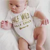 Lindo 2016 Nuevo Verano Bebé Letras Impreso Mamelucos Infant Boy Girl Mameluco de Manga Corta Niño Mono Bebés Recién Nacidos Onesies Niños de Una Pieza