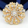 Moda vintage Venda Quente Impressionante Diamante Flor Broche de Casamento Nupcial Traje Pins Broches Presente Elegante Pinos de Alta Qualidade Venda Quente