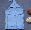 Newborn Baby Infant Knit Sleeping Bag Wrap Warm Wool Blends Crochet Knitted Hoodie Swaddling Wrap KKA2657