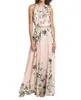 ОПТОВАЯ ПРОДАЖА Женское длинное шифоновое платье макси с круглым вырезом с цветочным принтом Элегантные повседневные вечерние платья в стиле бохо Vestidos с поясом