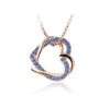 Nieuwe Hart Crystal Hanger Zilver / Vergulde Ketting Charm Chain Ketting Gift # R571