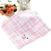 Baby Newborn Cartoon Print Cotton Towels Soft Comfortable Infant Double-layer Kerchief Square Towel with Hooks