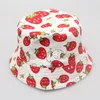 Fashion bucket hats for kids floral strawberry Cherry apple animal printed baby girls boys sunhats infant child toddler caps 30styles H-1