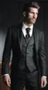 Novo Design de Um Botão Do Noivo Smoking Preto Groomsmen Melhor Homem Ternos Dos Homens Ternos de Casamento Blazer (Jacket + Pants + colete + Gravata) NO: 580