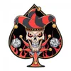 Lucky Jester Blazing Spade med Dice Patch, Biker Back broderi järn på eller sy på lappar 4,5*5,25 tum gratis frakt