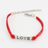 100Pcs Alloy "love" Charm Wax lines Adjustable Bracelet For Men & Women Jewelry Gift