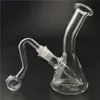 Hot 4.3 inch glass water pipe mini glass bong recycler oil rig with 5 pcs 10mm male oil burner pipe for smoking
