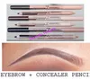 Gros-48pcs / lot maquiagem sourcils Menow maquillage Double Fonction Crayons À Sourcils Correcteur Crayons maquillaje