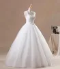 2016 Elegant White Wedding Dresses Beach Bows Ruffles A Line Floor length Bridal Gowns QA03