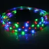 Solar Rope Lights IP67 16.4ft 100LED Strip Lamps 2 Modes Flash steady Warm white/RGB for Outdoor Christmas Tree