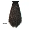 Sara Pat Circle Kinky Curly Ponytails 55cm22quot Clipe em rabo de cavalo Extensão de cabelo Blackbrown Curly Horsetail Pony Synthe5054923