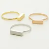 10 / pc Het type Bar Ringen 18K Vergulde geometrische Cuboid Ringsleisure Sieraden Ringen Groothandel