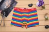 New Design Rainbow Striped Gay Pride Underwear Boxers lgbt 100% cotton soft boxers for men 4 sizes M-2XL285M