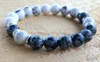 SN1070 Top Design hommes Howlite flocon de neige obsidienne Bracelet pierre naturelle Mala Yoga bijoux méditation Chakra bijoux Whole292t