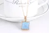 Natural Stone crystal pastel druzy Pendant Necklaces Healing Point Gemstone Necklace original natural stone-style Gold Edged Stones Jewelry