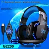 KOTION EACH G2200 Gaming Headphone USB 7.1 Surround Stereo Headset Vibration System Rotatable Microphone Earphone Mic LED USB