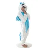 Inverno Kawaii Anime Felpa con cappuccio Pigiama Cosplay Cavallo Adulto Tutina Natale BLU Unicorno Pigiama Costume Blue Unicorn Tutina tuta Sleepwear