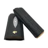 New Black Cigar Case 2 Tubes Portable Travel Cigars Humidor with Gift Box can hold 2 cigarette8384025
