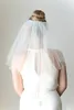 Ny hög kvalitet bästa försäljning ett lager romantisk axel vit elfenben klippa kant slöja brud huvud bitar för bröllopsklänningar