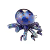 Handgeblazen blauwe glazen bubbler: artistieke Octopus Scorpion rookpijp voor tabaksgenot