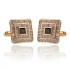 Square diamond cufflinks gold Formal Shirts Business suits cuff links button men fashion jewelry