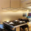 minimalism modern wave led taklampa ljuskrona aluminium hängande taklampa ljuskrona armaturer för matsal kök rum bar ac85265v