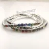 Bracelets en cristal extensibles multicolores, vente en gros 48pcs / lot bracelets en strass dans des couleurs mélangées livraison gratuite