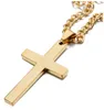 Enkel Christian Cross Pendant Halsband för män Religiösa Smycken Rostfritt Stål Smooth Surface Crucifix Sautoir Trend Kvinnor Smycken
