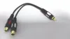 Conectores 1pcs plugue RCA de alta qualidade para 2 cabo adaptador de áudio fêmea RCA 22cm