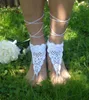 Crochet sandali a piedi nudi, scarpe da spiaggia, accessori da sposa, scarpe nude, scarpe da sposa, accessori per le donne sandali